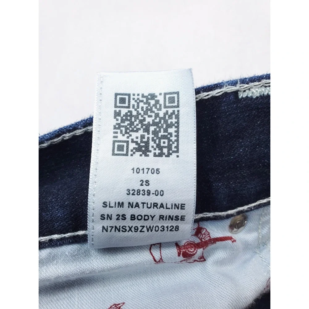 True Religion Jeans Mens 38x34 Blue Slim Straight Stretch Denim Dark Wash